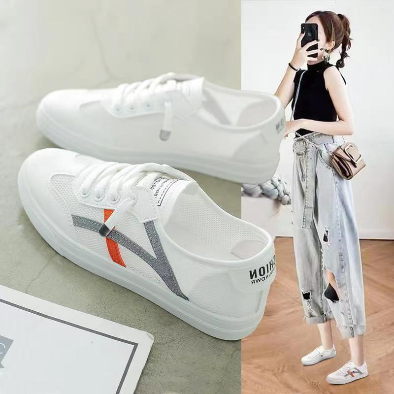 2026 Korean Version Women's Casual Sneakers, Comfortable and Versatile, Trendy Breathable Mesh Shoes, Flat White Shoes, Lightweight and Thin Style 2026 Korean Version Women's Casual Sneakers, Comfortable and Versatile, Trendy Breathable Mesh Shoes, Flat White Shoes, Lightweight and Thin Style