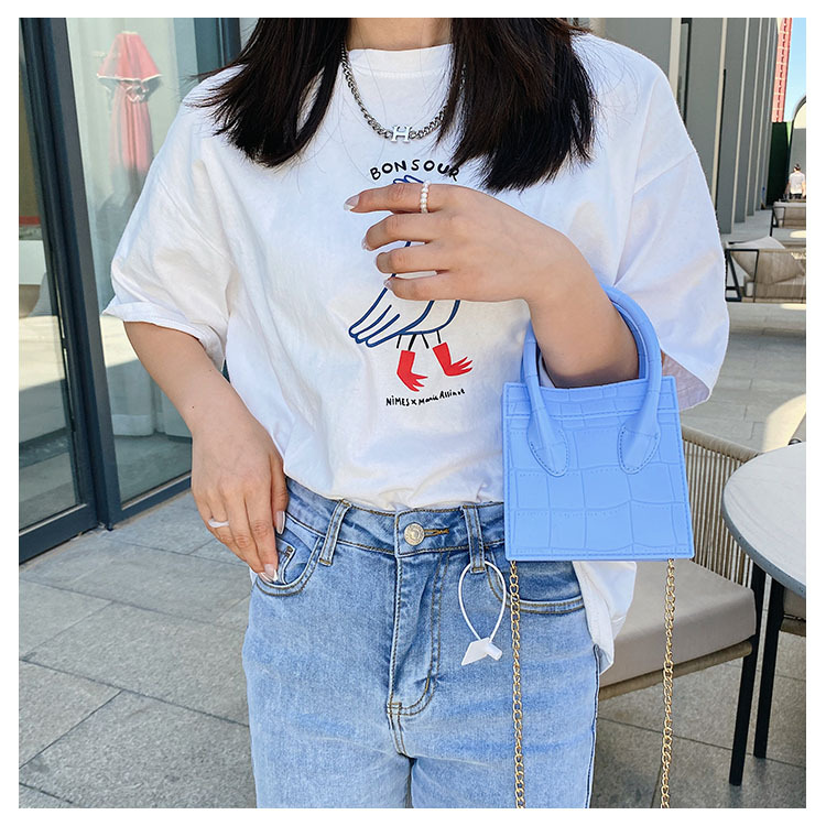 2025 Cross-border new popular smiling face bag, small square bag, fashionable and versatile chain hand bag, shoulder and crossbody jelly women's bag undefined