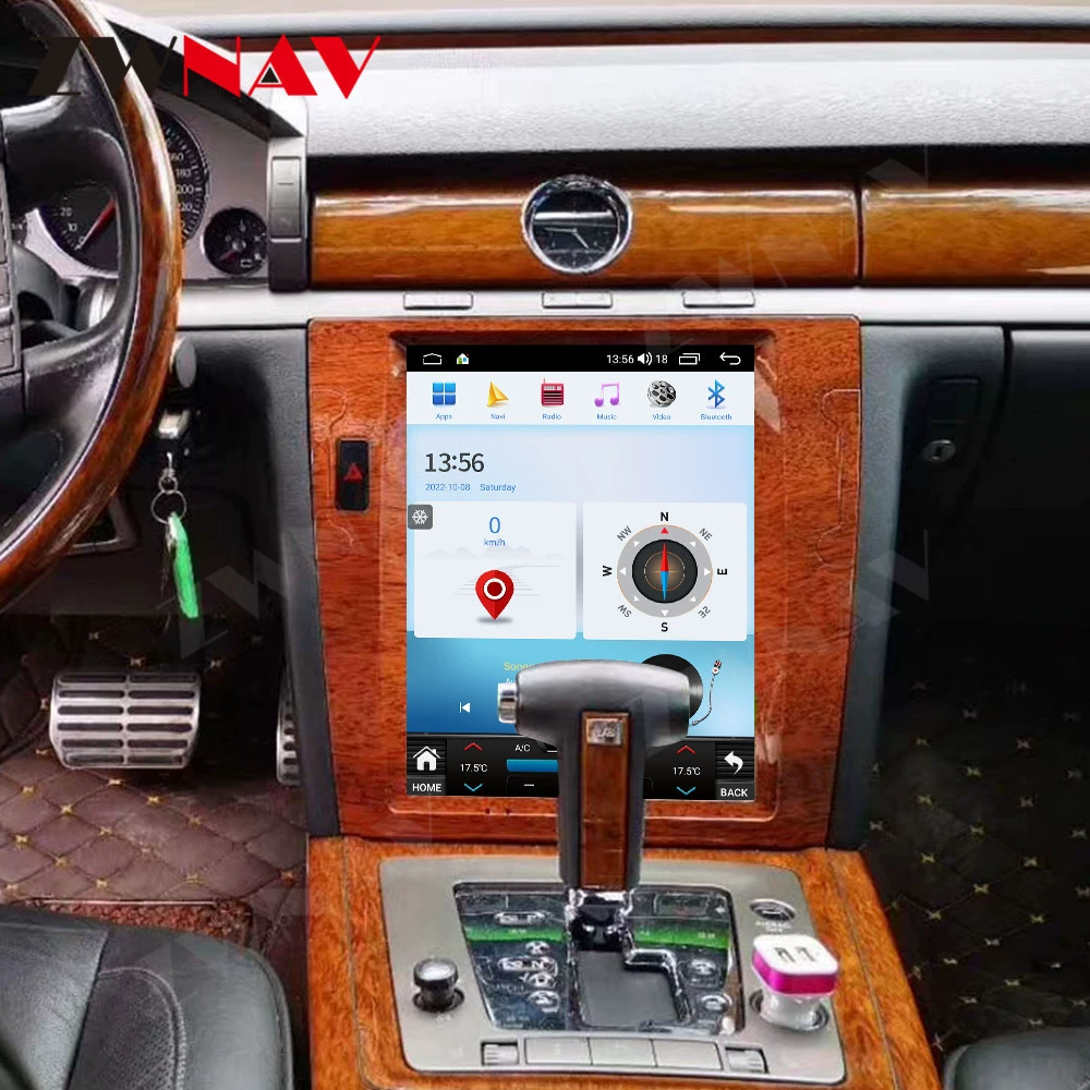 Подходит для Volkswagen Phaeton Navigator Phaeton 12,1-дюймовый вертикальный экран HD большой экран Android Интеллектуальная навигация все-в-одном машина