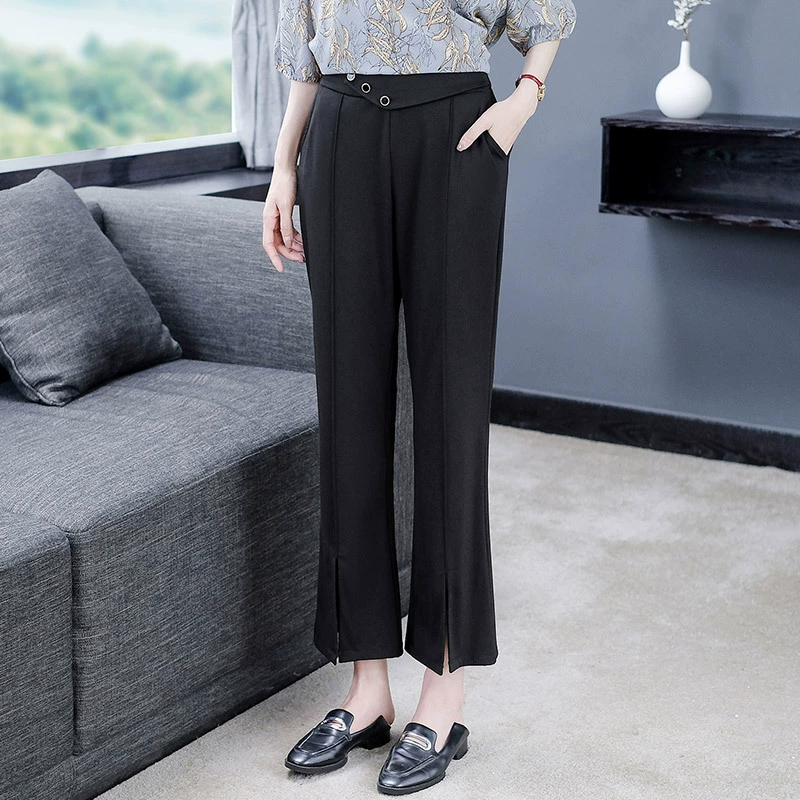 Женская одежда для мам среднего возраста, большие размеры, 240 кг, летние Пригородные облегающие универсальные дышащие повседневные брюки в стиле вестерн на 7 баллов