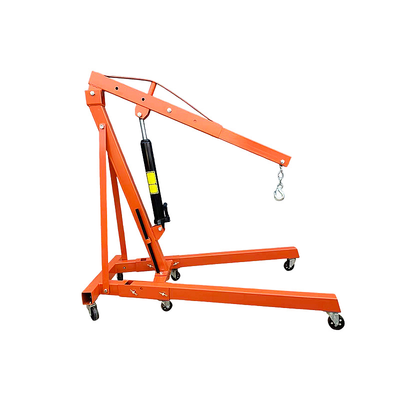 Grúa móvil pequeña percha motor naranja grúa pequeña grúa hidráulica 2 toneladas 3 reparación de automóviles plegable