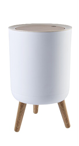 Japanese round lidded garbage paper basket home kitchen bedroom bathroom toilet creative press high foot trash can