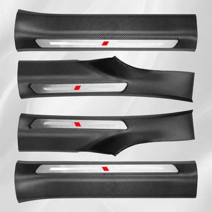 Suitable for FAW/SAIC Audi A5L door sill strip modification with engraved carbon fiber pattern welcome pedal interior modification