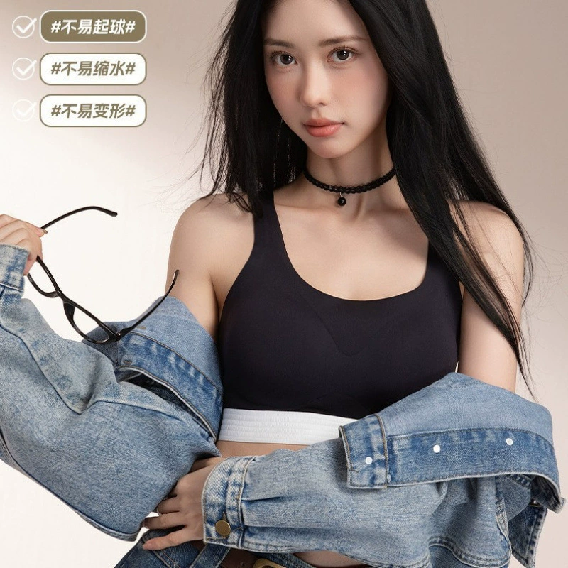Простой и стильный топ с перекрещенной спинкой, фиксированной накладкой на груди, небольшой сборкой на груди, красивой спинкой и обертыванием на груди для женщин.
