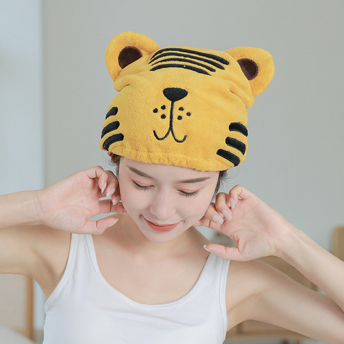 Z Hair Dry Hat Polyester Coral Hair Dry Hat Women's Water-Absorbent Children's Cute Creative Animal Hair Dry Hat Wholesale