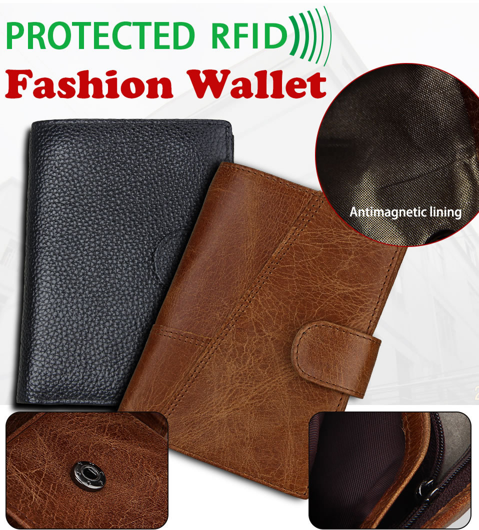 Genuine Leather Wallet - Black Nappa