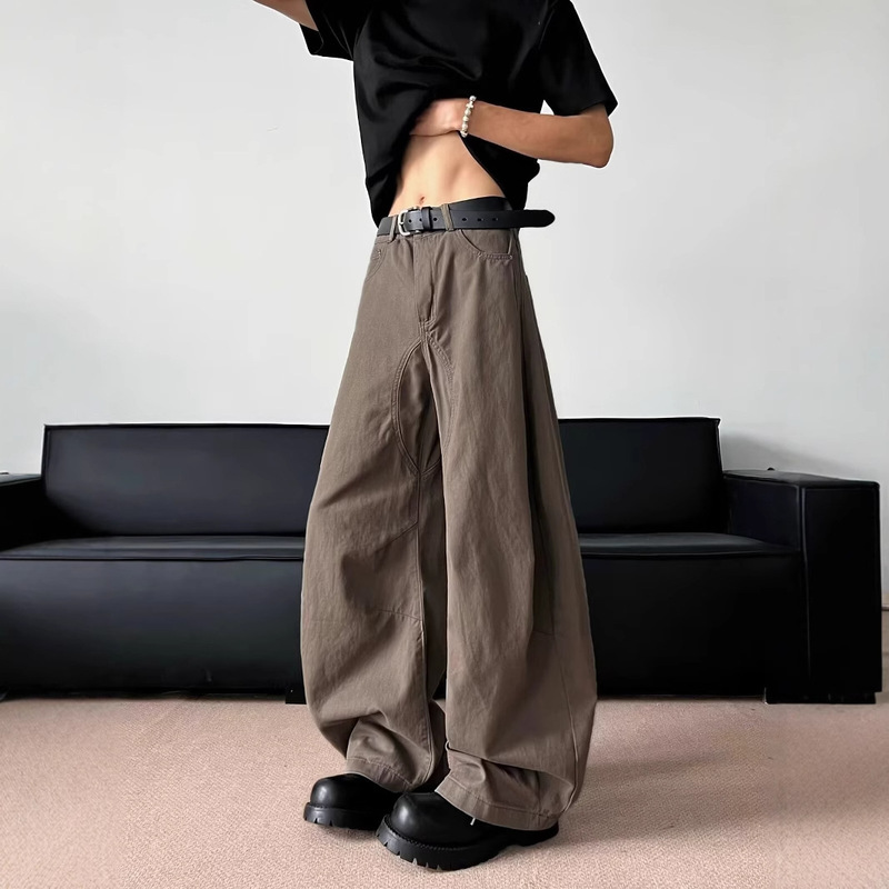 Cross-Border American Retro Relaxed Style Melard Wide-Leg Cargo Casual Pants Unisex Silhouette Scimitar Slimming Jeans