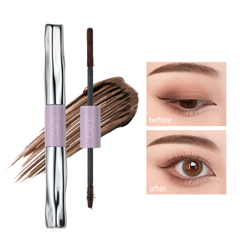 Máscara de pestañas de dos cabezas CACE impermeable para sostener el maquillaje, no es fácil de manchar, gruesa y larga, sin quitar el maquillaje, maquillaje de rímel