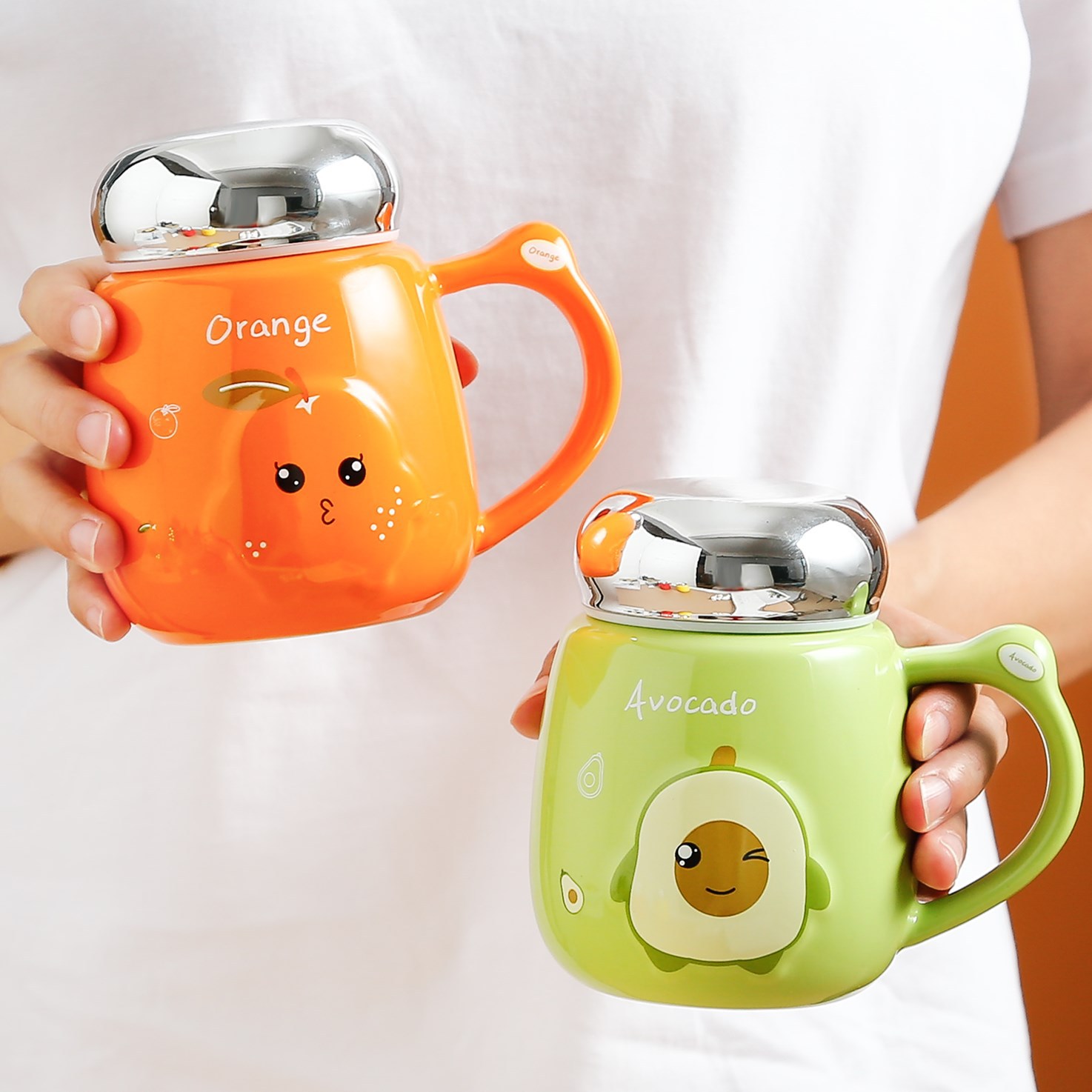 Creativo de la historieta cerámica espejo taza Banco seguro joyería actividad regalo chica agua personalidad