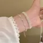 蕾丝百搭银色串珠手链