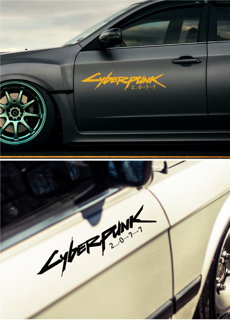 Cyberpunk 2077 Car Electric Vehicle Sticker Body Eyebrow Modification