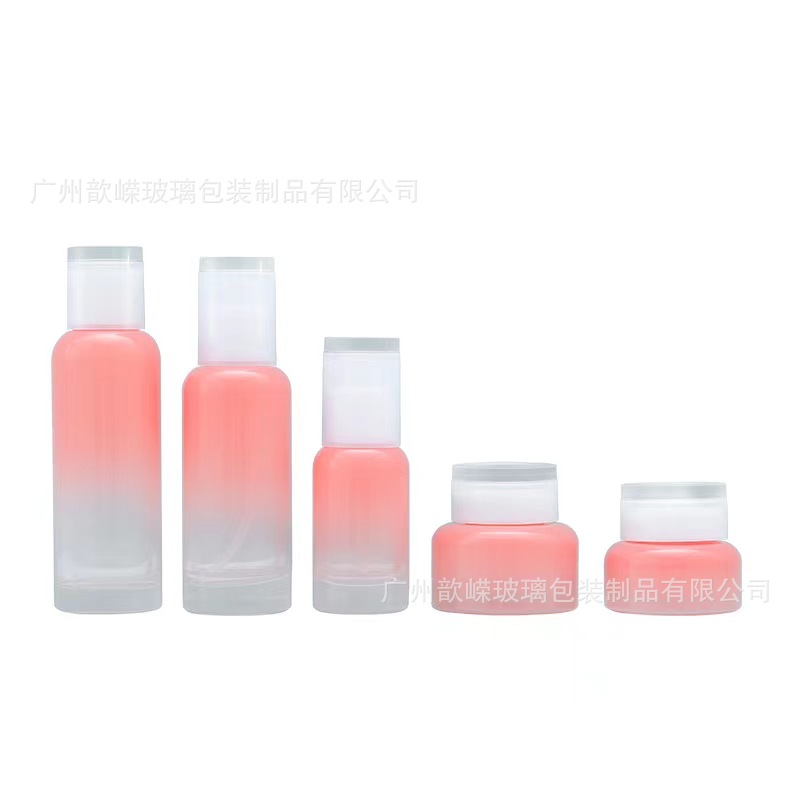 新款套装玻璃瓶 120ml100ml护肤水乳瓶45ml精华瓶50克霜瓶30克瓶