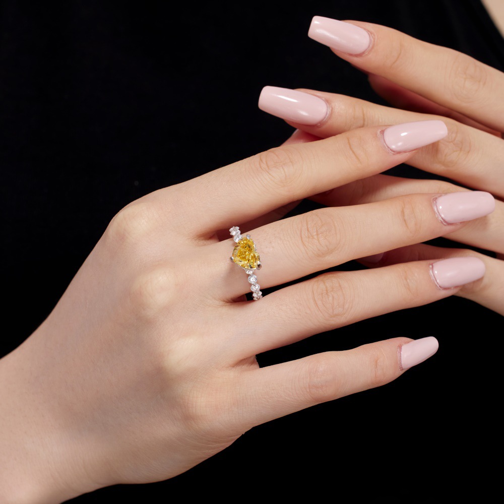 7g Weight Zircon Inlay Material Open Rings, Rings Classification 5, 9, Adjustable Ring Size 1 Piece Quantity Holiday, Daily Occasion 925 Sterling Silver Material Heart Shape Pattern Women's Gender Plating, Inlay Design Basic, Simple Style, Classic Style Style 925 Sterling Silver Zircon Heart Shape Open Rings Rings 64