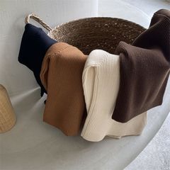 2023 Autumn and Winter New Half High Neck Knitted Underwear for Boys and Girls in Korean Style Elastic Soft Sweater 0158A028 