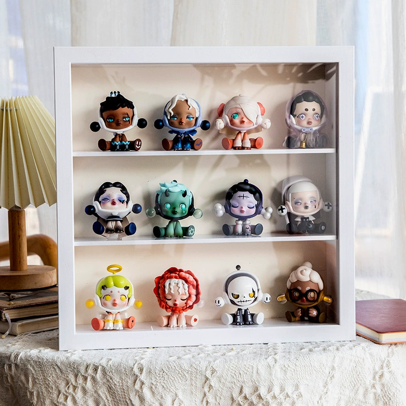 Display frame (Popmart) for minifigures, 10–12" square, single or double partition, collectible storage