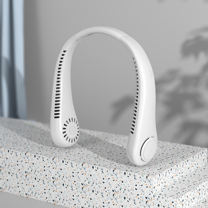 Ventilador de cuello colgante sin hojas transfronterizo, carga USB, ventilador de aire acondicionado portátil, turbina silenciosa, mini ventilador pequeño sin hojas para exteriores