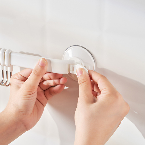 Japanese vacuum suction cup six-link kitchen wall hooks bathroom wall nail-free traceless clothes hook rack