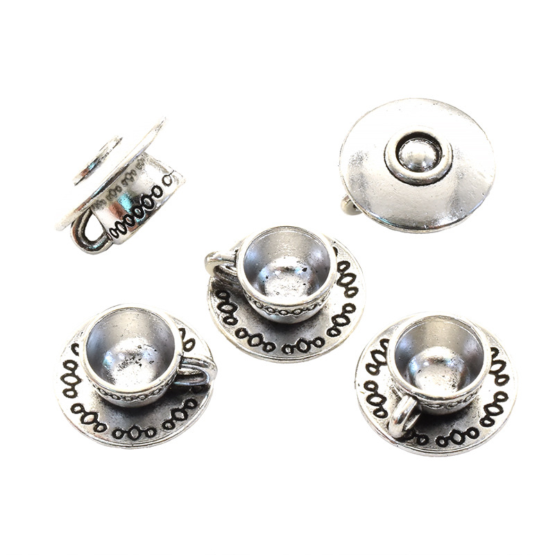 DIY accesorios de la joyería aleación vendimia hervidor taza café colgante Amazon Venta caliente