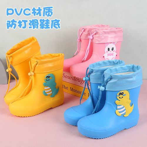 Children's Rain Boots for Boys and Girls, Small Kids, Non-slip, Waterproof, Cartoon Style, Student Water Shoes