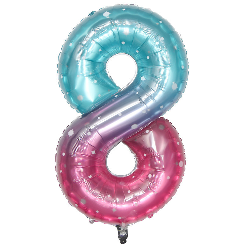 Globo de aluminio digital de 40 pulgadas, globo de aluminio con números grandes, versión delgada de 90 cm, varios colores de globos con números