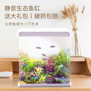 Fish Tank Living Room Household Water-free Lazy with Oxygen Small and Medium-sized Mini Creative Landscape Internet Celebrity Glass Aquarium