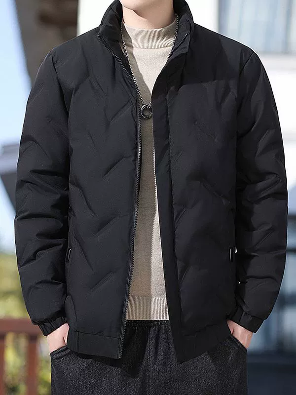 Тонкий пуховик мужской осенне-зимний новый белый утиный бархатный молодежный пиджак повседневный мужской короткий воротник куртка