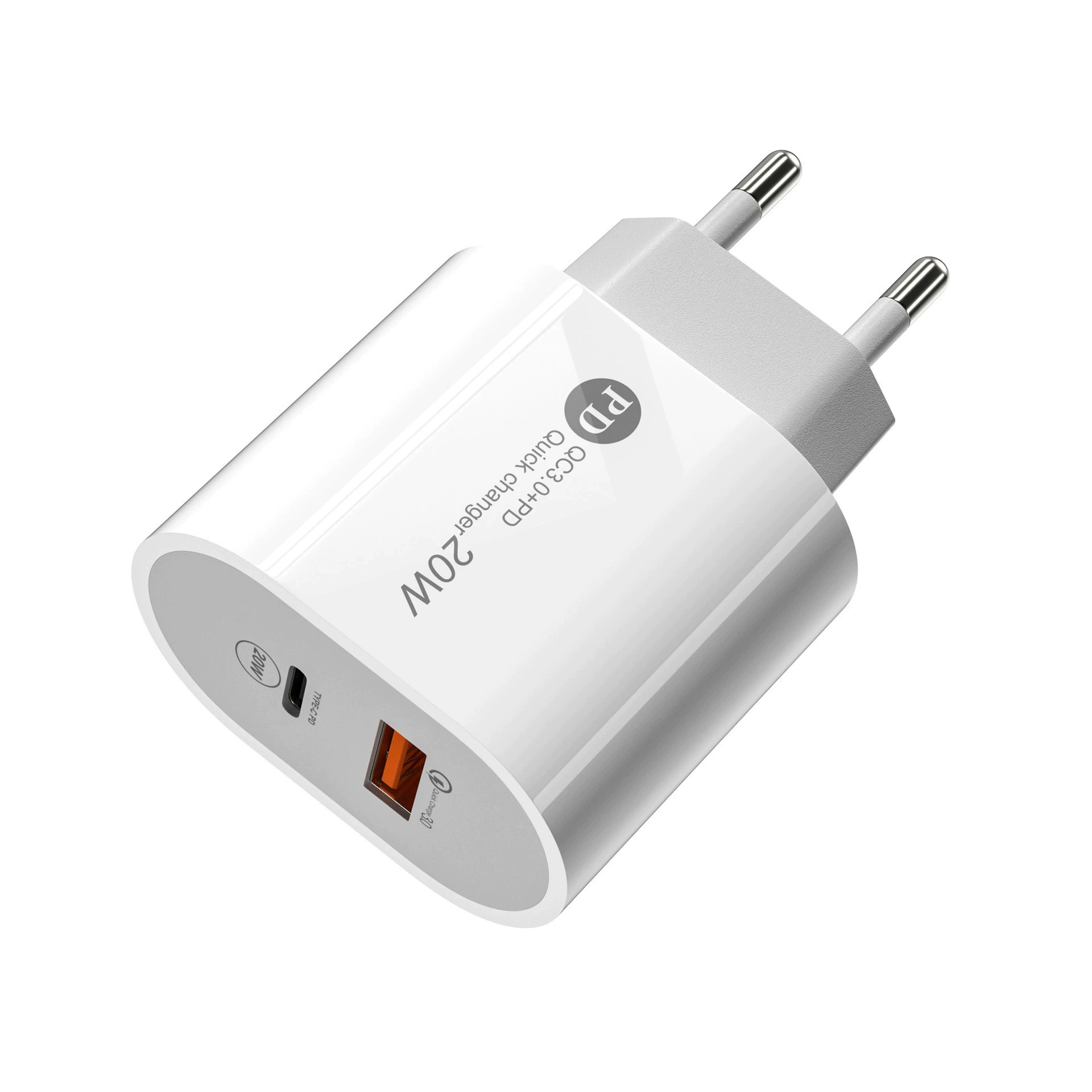 Зарядное устройство для моб. телефона 20W PD быстрая зарядка 2.4A, европейо-американский адаптер Type-C, популярная модель
