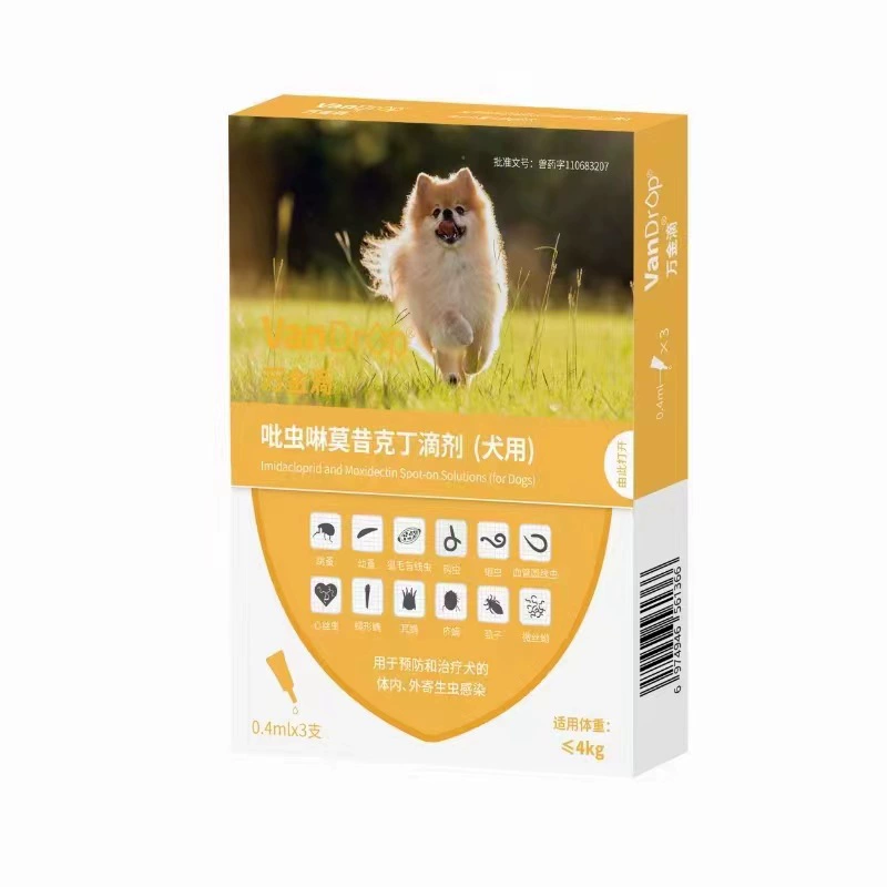 Средство для внешнего дегельминтизации домашних животных, внутреннее дегельминтизация, имидаклоприд, моксидектин, те же ингредиенты, что и в Ивомеке, доставляется от имени других.