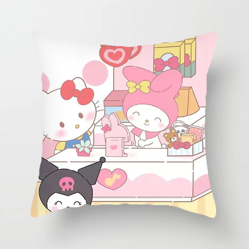 Chica de dibujos animados corazón dormitorio decoración Hello Kitty gato Rosa funda almohada sofá coche cojín