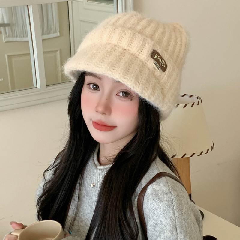 帽子女秋冬季百搭针织毛线帽户外出行防风保暖帽时尚休闲包头帽韩|undefined