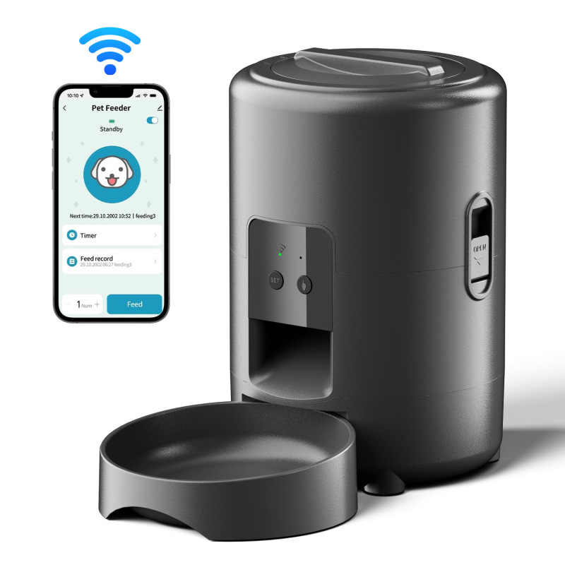 亚马逊爆款宠物自动喂食器猫狗视频按键WiFi喂食器   可贴标|undefined