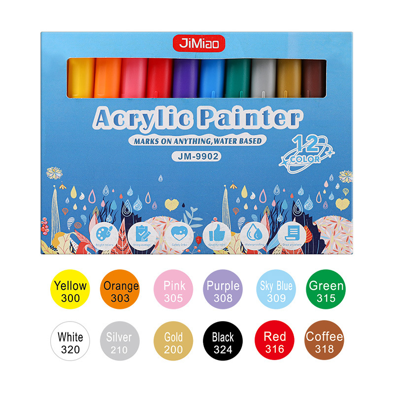 Marca pluma pintura acrílica marca pluma alta tasa de cobertura superposición color 2,0 dibujo de línea ilustración artefacto marca pluma acrílica