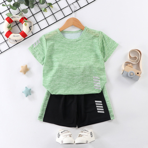 Children's short-sleeve set running sportswear casual quick-drying clothes