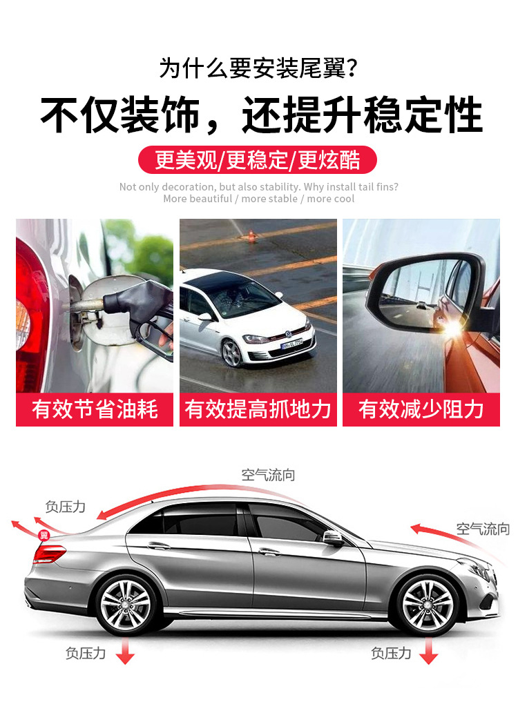 Car Mini Rear Wing Universal Accord Lynk & Co 03 Lingdu Personalized Decoration Civic Legal Rear Wing Modification