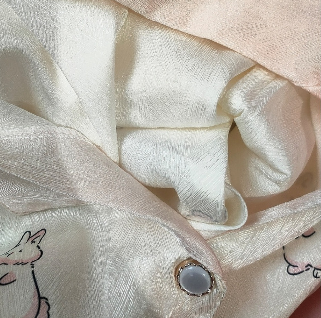 [Recomendación popular] vivir popular luz de lujo estilo occidental pijamas de alta gama de las mujeres lindo de manga larga de seda de hielo ropa para el hogar