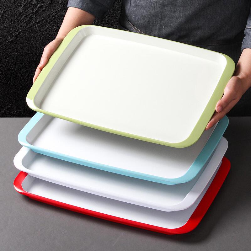 melamine tableware plate restaurant restaurant imitation porcelain rectangular serving tray hot pot shop anti-fall anti-slip plate dish