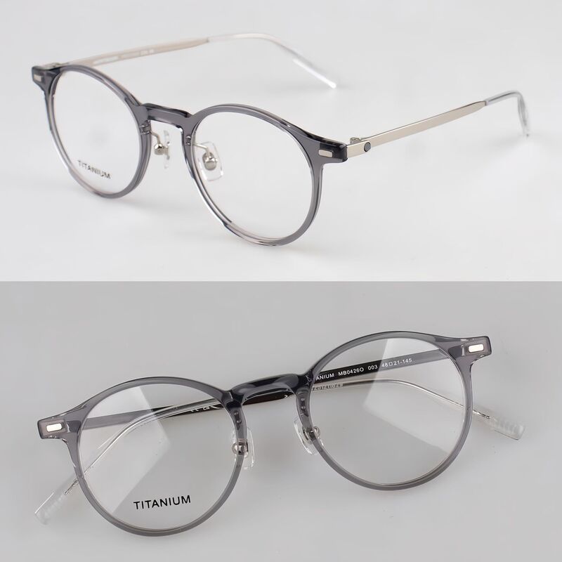 Pure Titanium Full-Frame Retro Round-Frame Men's Myopia Glasses Frame Women's Ultra-Light Mb0426O Can Be Equipped with Anti-Blue Light Multi-Focus