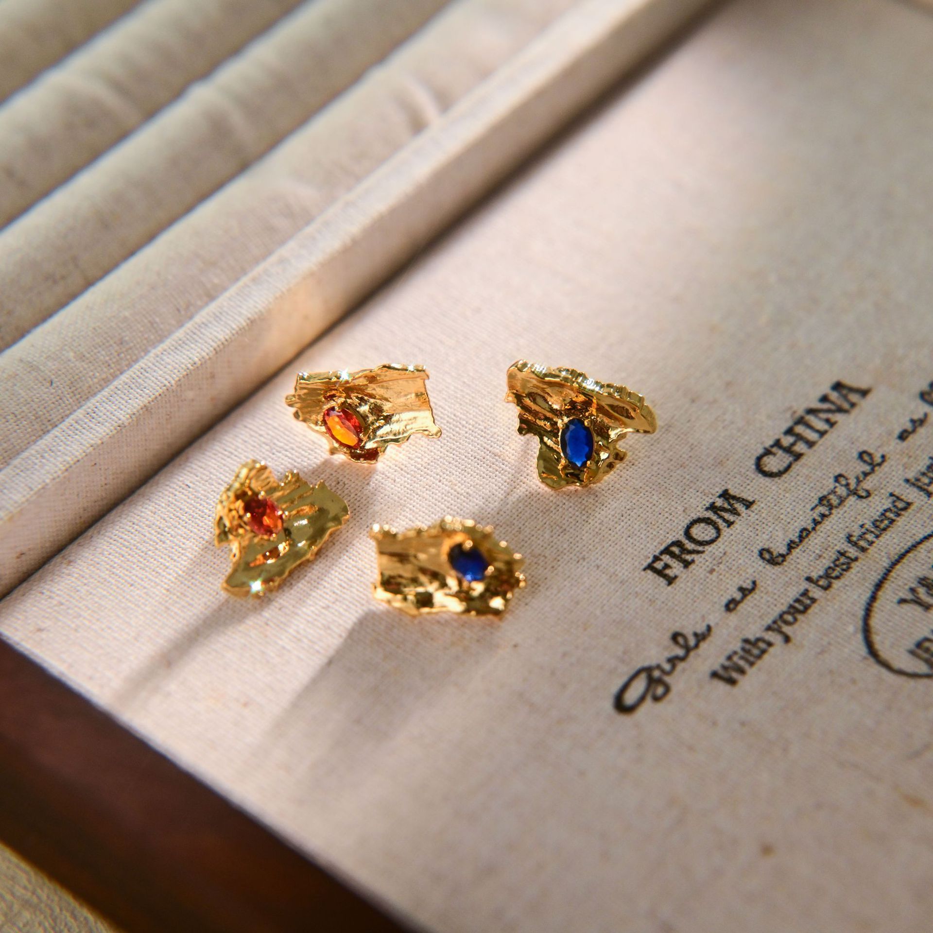 Geometric Asymmetric Diamond Earrings for Women Irregular S925 Silver Needle Earrings for Niche Distinctive Bark Design Earrings for Women