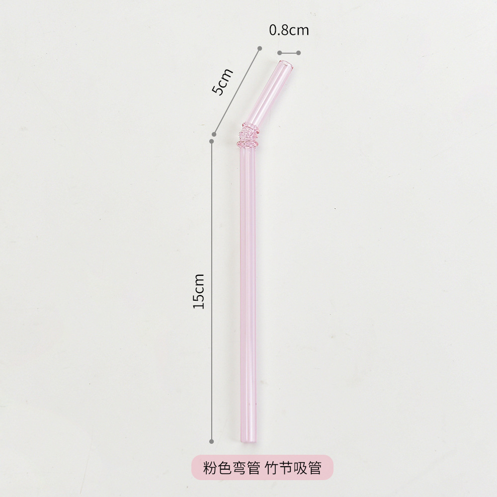 Paja de vidrio de bambú resistente al calor paja de vidrio de borosilicato color mujeres embarazadas y niños jugo bebida ventas directas de la fábrica