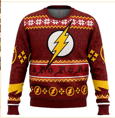 2024 venta caliente 3D impresión digital spot hombres casual todo-fósforo hombro de manga larga suéter suelto cuello redondo