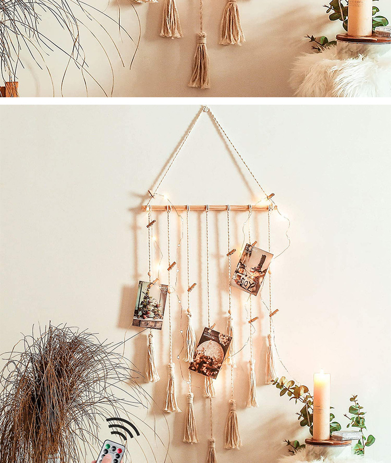 ins Nordic Handwoven Decorative Storage Tapestry Hanging Home Photo Wall Rack_voghion.com
