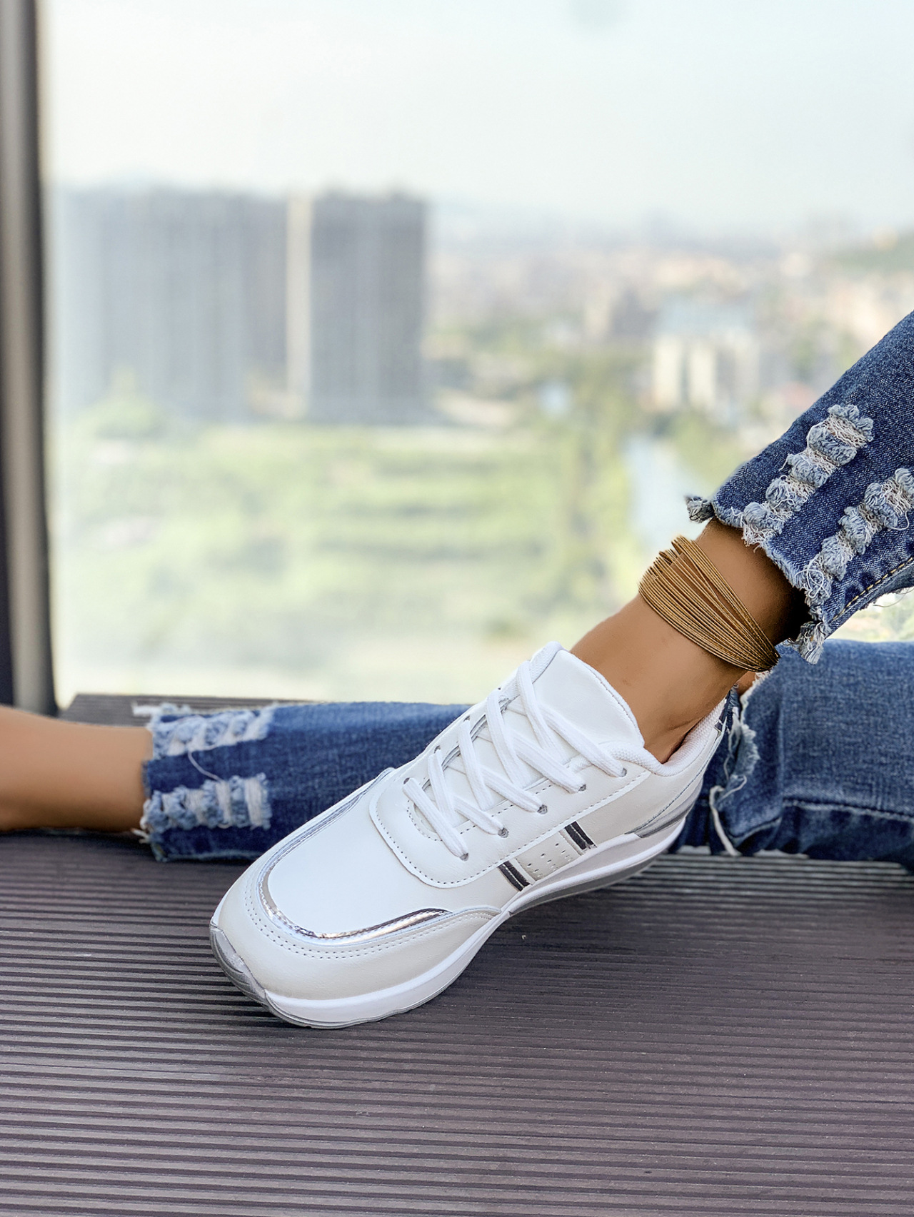 Damenschuhe 2024 Herbst neue Damen Sport Freizeitschuhe neue Mode Keilabsatz dicke Unterseite große Größe Freizeitschuhe_voghion.com