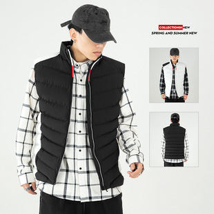 Men's Vest Autumn and Winter Sleeveless Down Cotton Waistcoat for Lovers Casual Collar Vest Fashion Slim-fit All-match Jacket