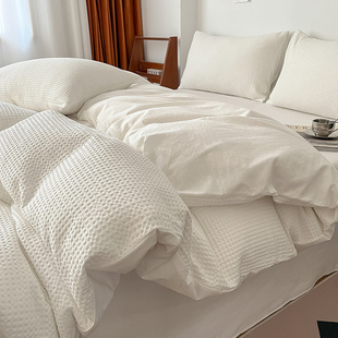 Class a Waffle Weave Pure Cotton 100% Duvet Cover Single Piece 150X200X230 Single/Double 1.5m