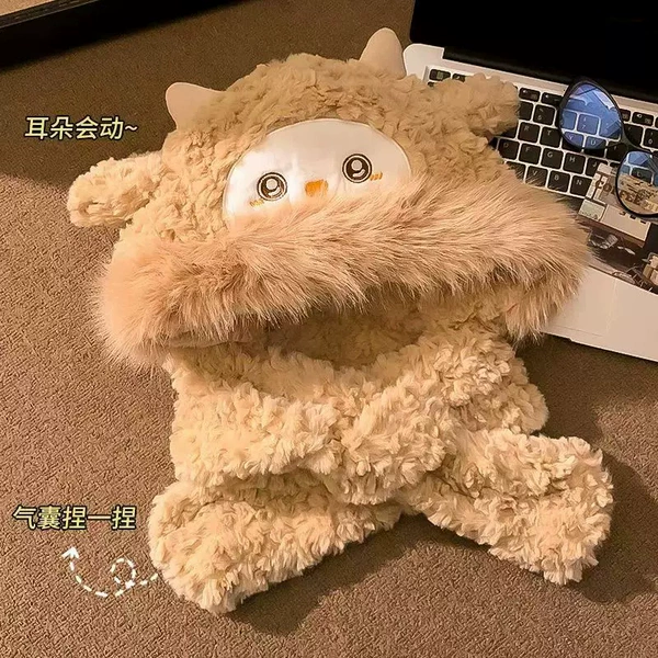 [卡其--帽子围巾【耳朵会动】]