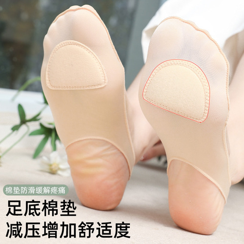 Ice silk strap invisible high heels socks boat socks summer thin women non-slip shallow mouth front toe half-length