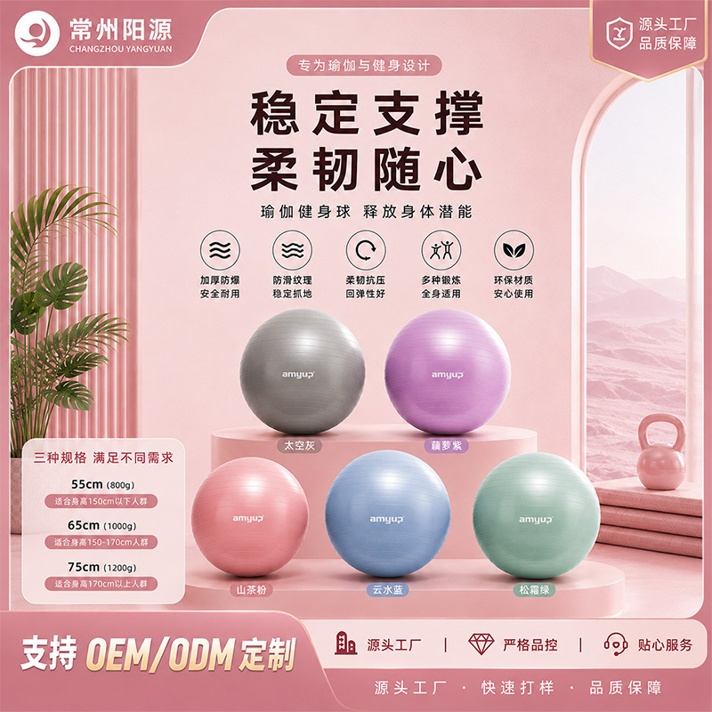 Yoga Ball, Thickened and Explosion-Proof, 65cm, Pregnant Women's Delivery Aid Fitness Ball, Pilates Training Balance Ball, Home Exercise Ball Yoga Ball, Thickened and Explosion-Proof, 65cm, Pregnant Women's Delivery Aid Fitness Ball, Pilates Training Balance Ball, Home Exercise Ball