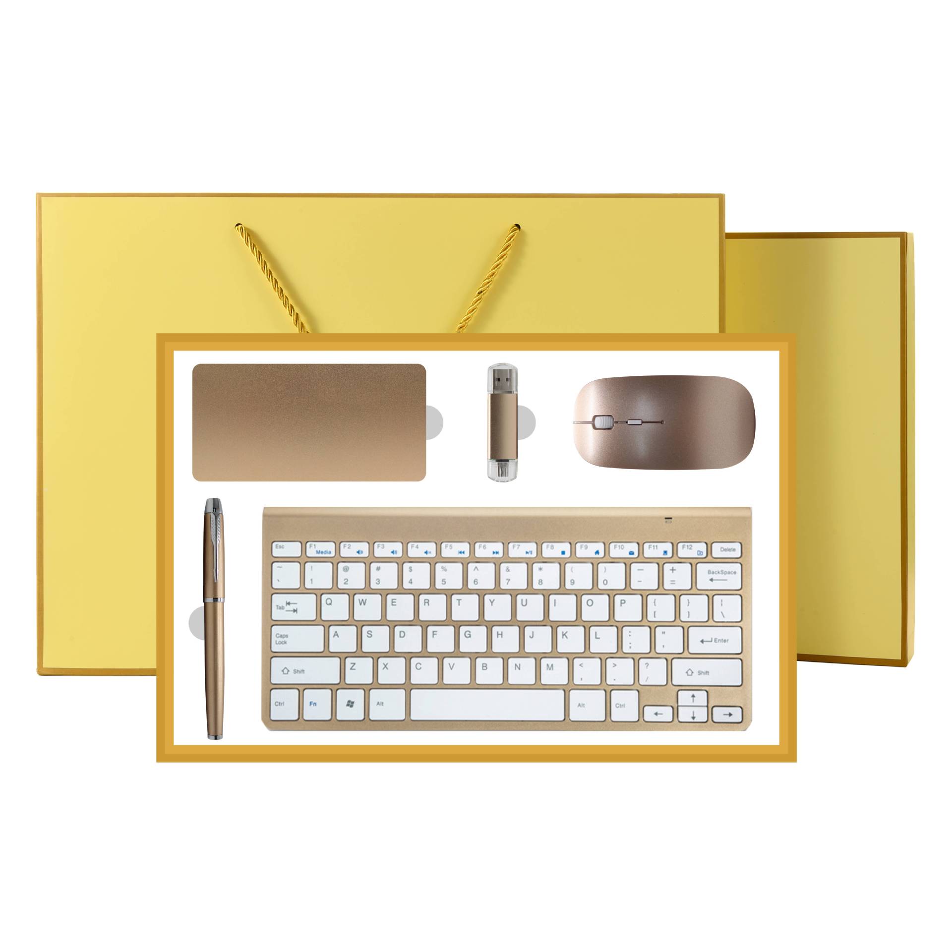 Corporate Personal Business Practical Gifts Wireless Keyboard Mouse Set Printed and Engraved for Employees_voghion.com