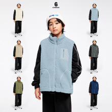 DK童装秋冬女男童加绒加厚背心中大童儿童颗粒绒保暖休闲马甲外套