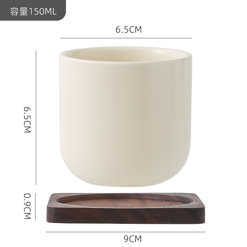 Taza de café de cerámica gruesa de arcilla, hogar chino, pequeño y exquisito café con leche, taza de agua de cerámica mate, diseño retro de nicho